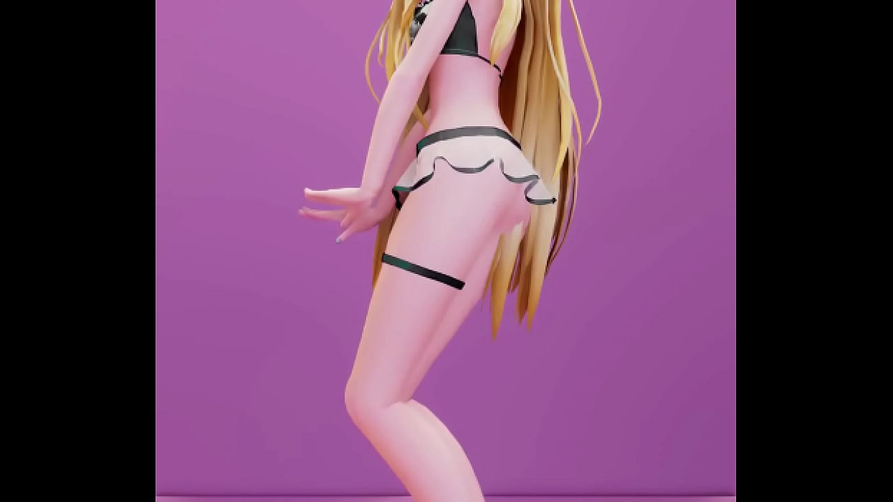 Date A Live Mayuri Hentai Undress Dance Bboom Bboom Song Blonde Girl Mmd 3D Clear Blue Clothes