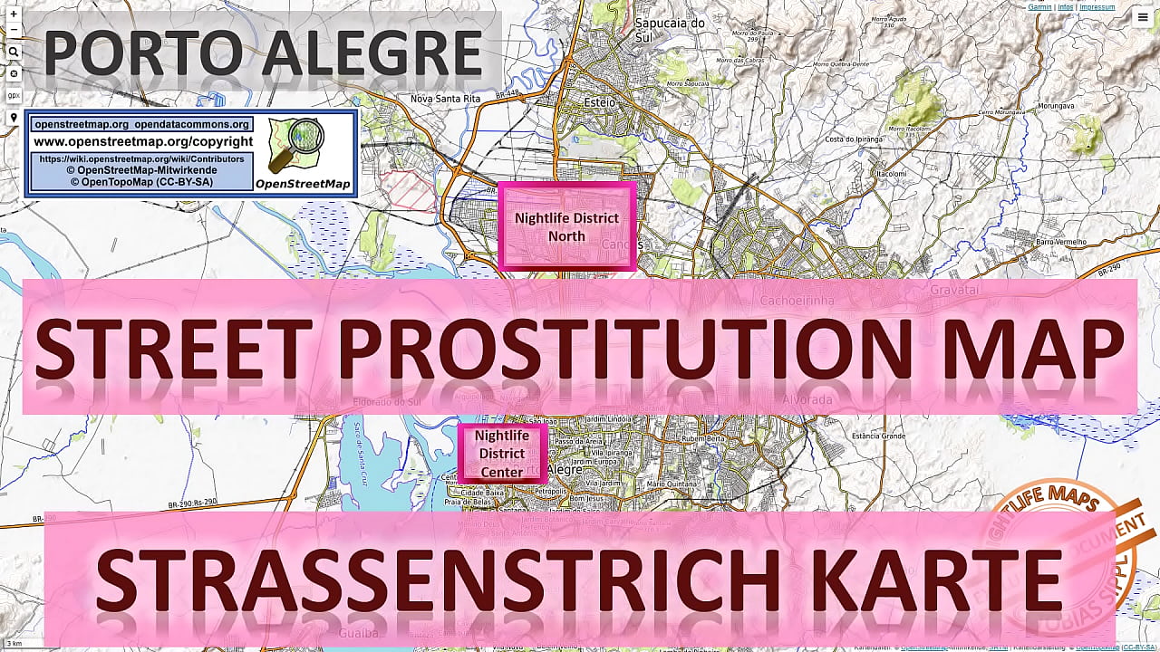 Street Prostitution Map of Porto Alegre, Brazil, with Indication where to find Streetworkers, Freelancers and Brothels. Also we show you the Bar, Nightlife and Red Light District in the City