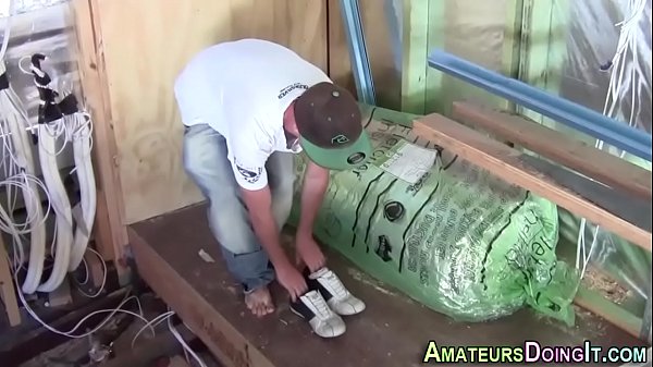 Amateur tug toy and cum