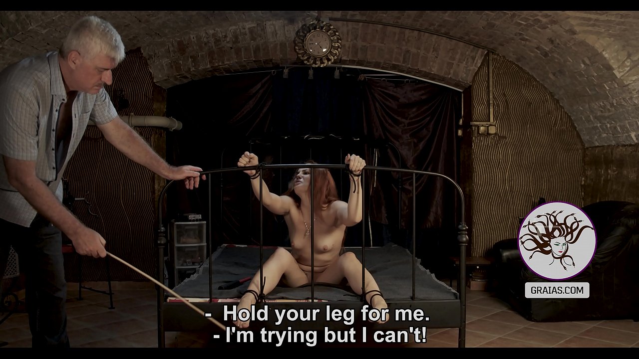 Little slut suffers sole beating