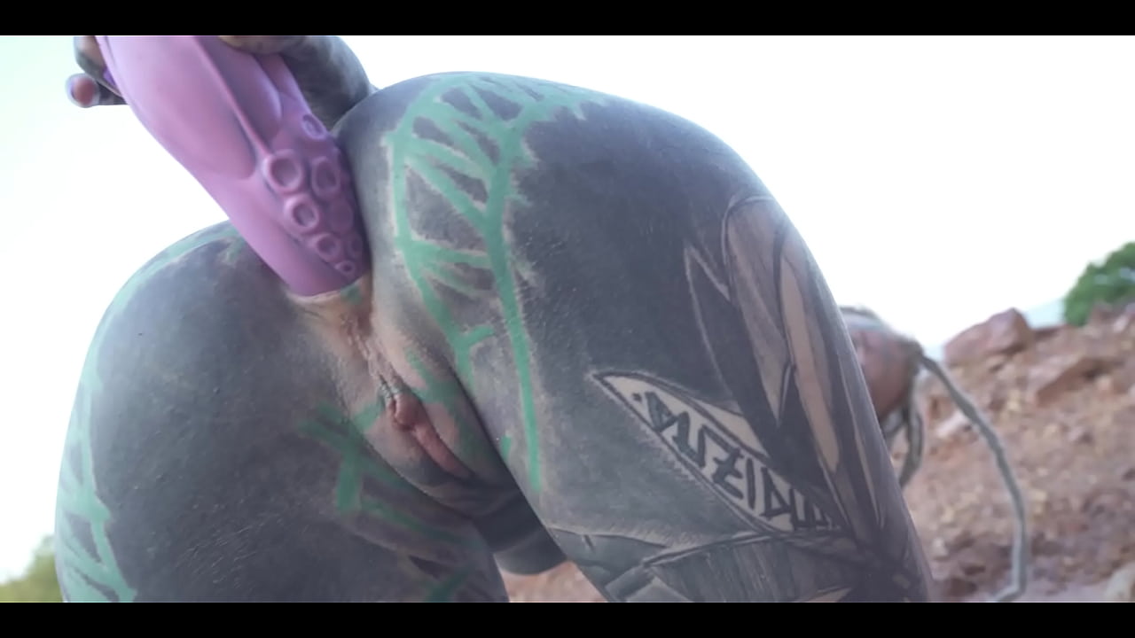 TATTOO teen PUBLIC ANAL masturbation and PISS