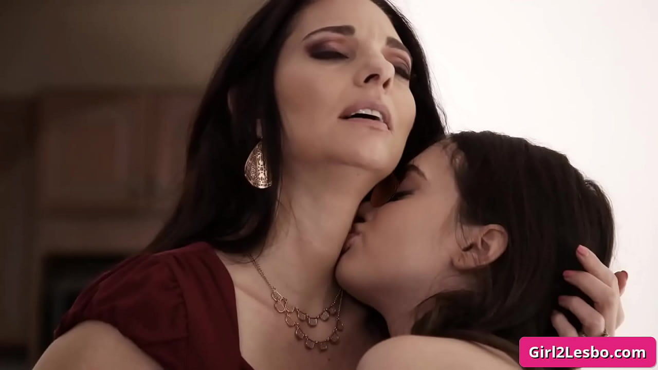 See these hot lezbo brunettes kissing tender and licking each other