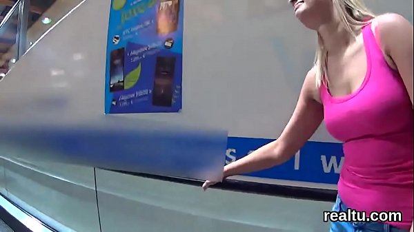 Stunning czech kitten was tempted in the shopping centre and poked in pov