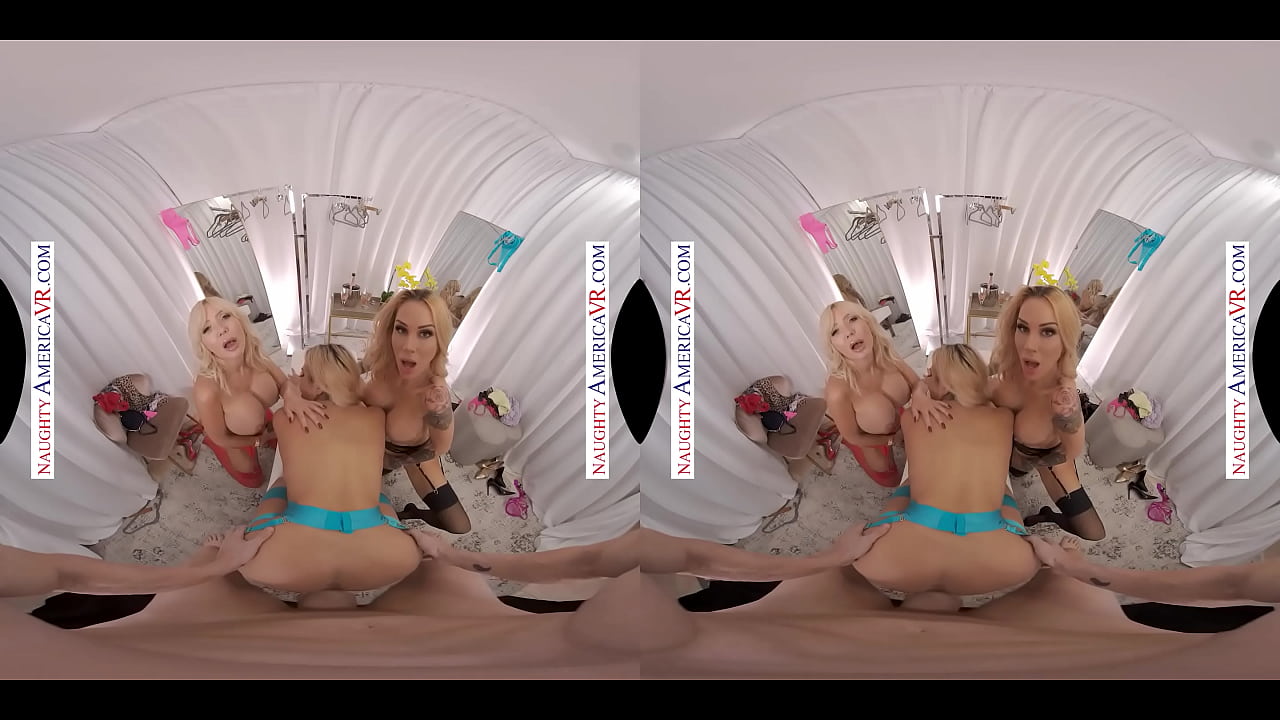 Naughty America - Blonde babes are looking to have a good time at the Dressing Room!