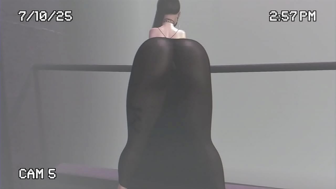 Transparent dress in the street, Second Life