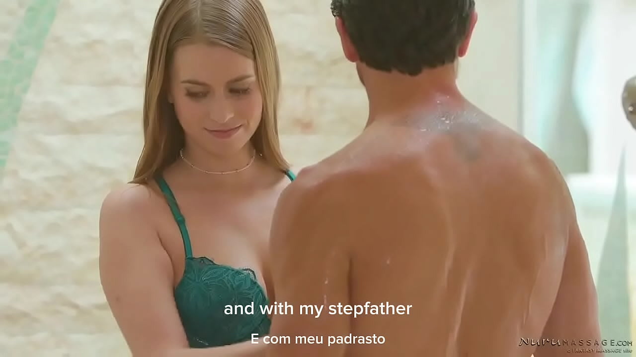 Stepdad and stepdaughter on nurru massagem PT-Br