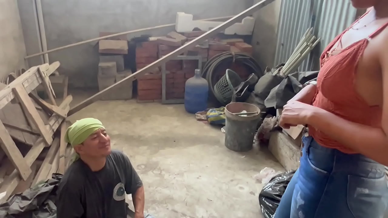 This bricklayer fucked me hard for being a whore, horny and slippery