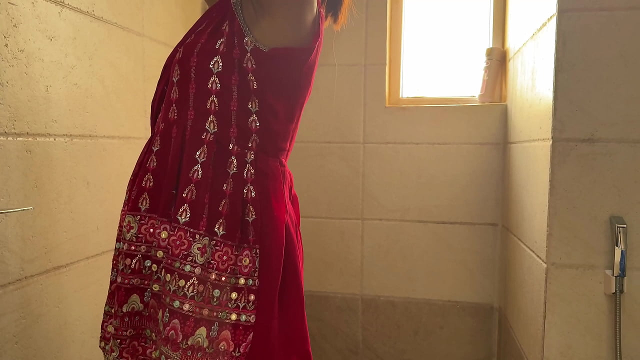 Beautiful big ass big boobs curvy Indian bhabhi in bathroom take shower