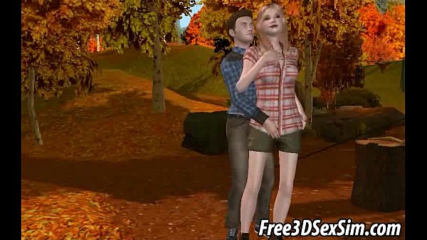 Foxy 3D cartoon blonde getting fucked in the woods