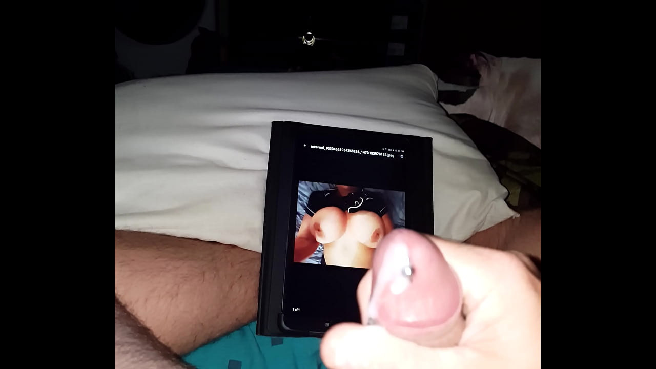 Stroking a load to big tit picture