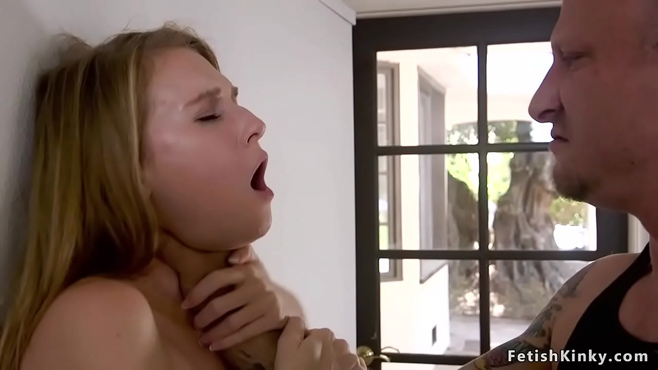 Partner in crime Mr Pete bound beautiful blonde Ashley Lane and fucked her mouth with big dick then in doggy style and other positions fucked her shaved cunt