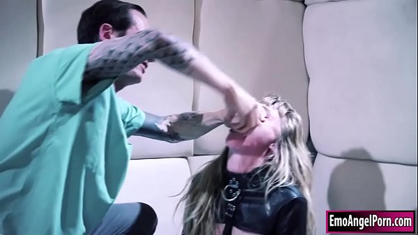 Goth teen nympho went crazy for cock and ended up in the assylum.When her orderly tries to give her her meds she doesnt cooperate.Time for her cock treatment.She deepthroats it and gets eatan out. Then she rides it vigorously