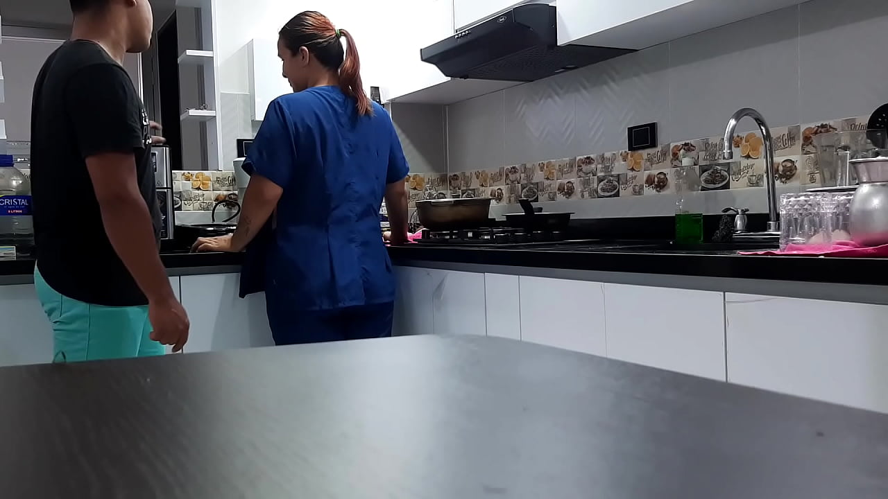 I convince the employee to fuck in the kitchen. Part 1