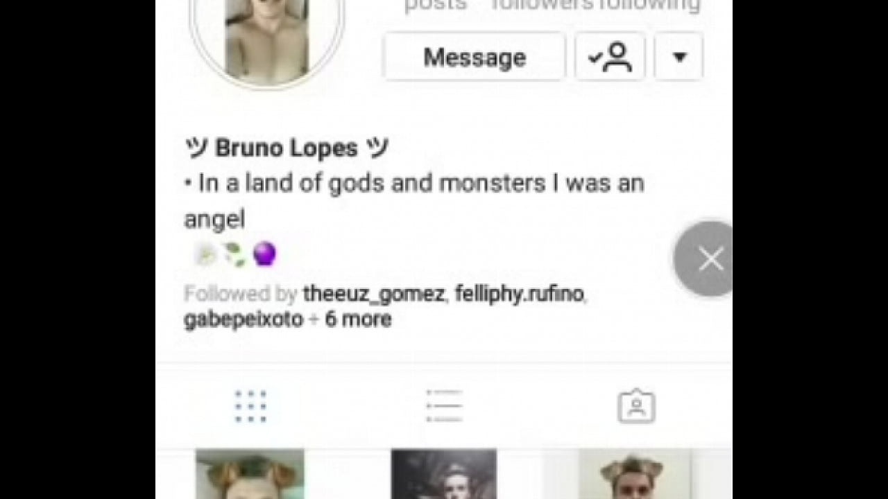 Garoto se exibindo no instagram