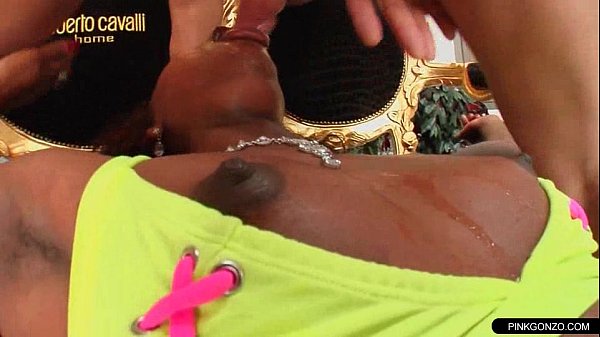 Awesome facial orgy with a professional black teen