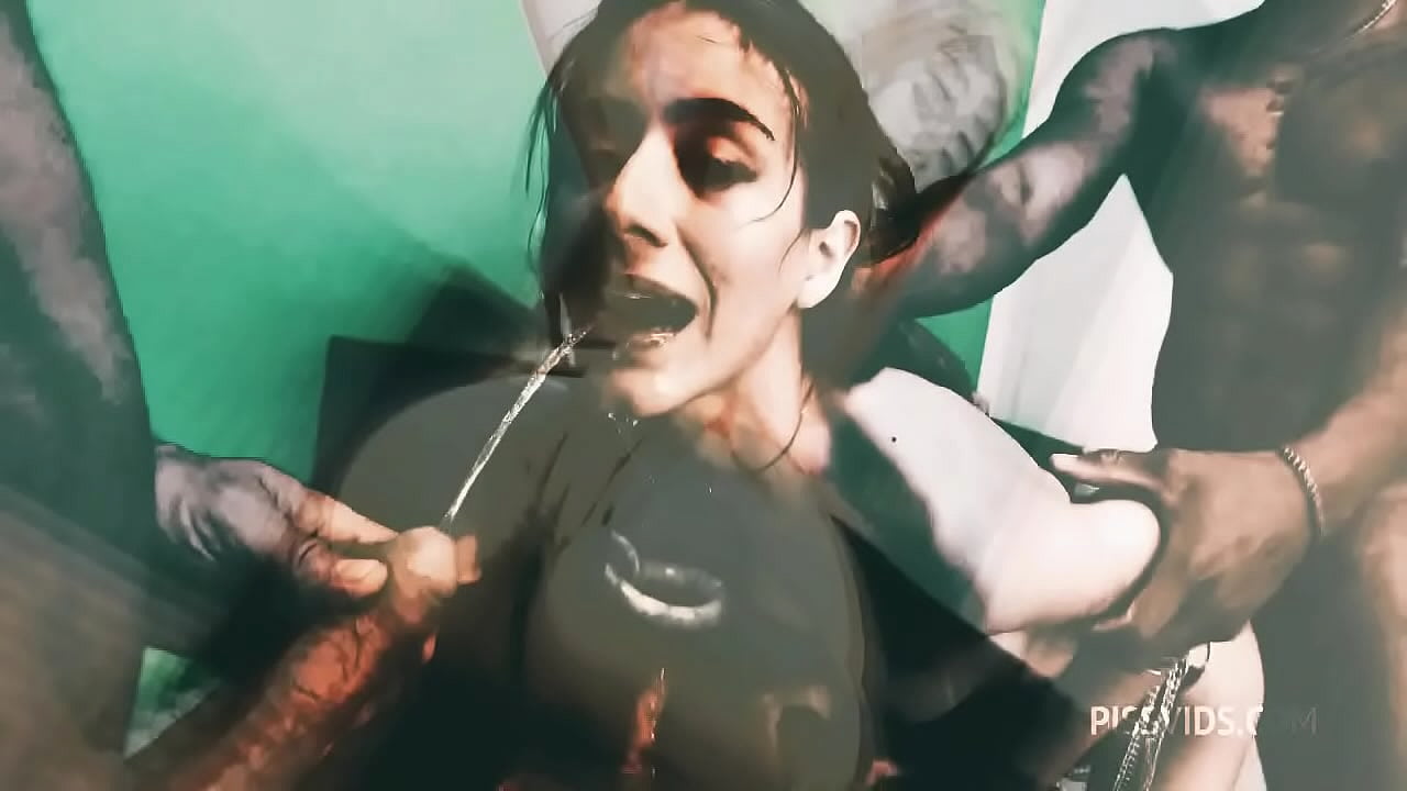 Little Chloe, flying gangbang, manhandle and pee drink.