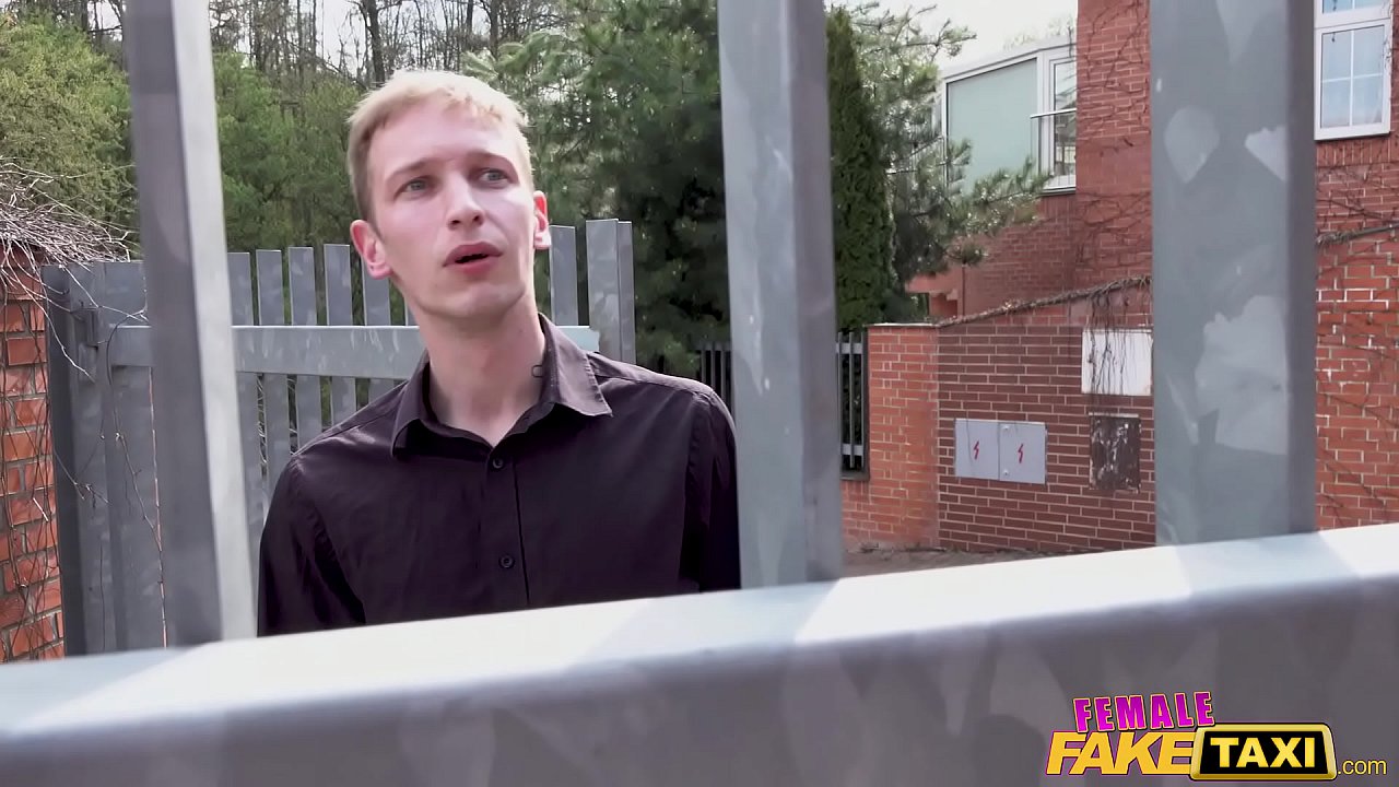 Female Fake Taxi brunette caught playing with her pussy by guy next door