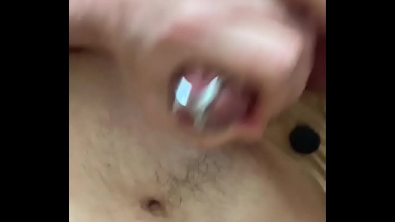 Locked boy Cumming in chastity