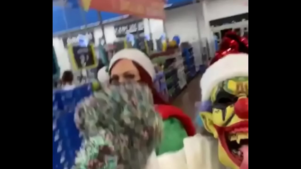 Gibby the clown takes two whores to Walmart on Christmas