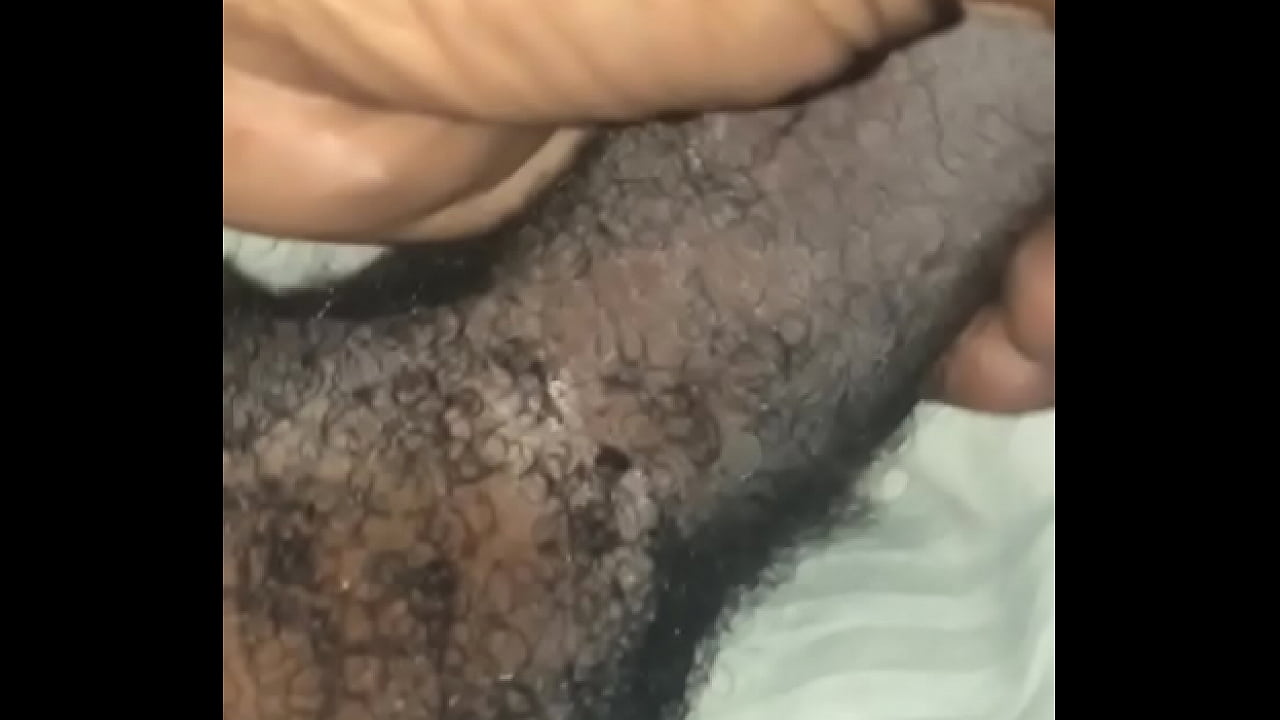 Jerking my 9.5 BIG BLACK COCK