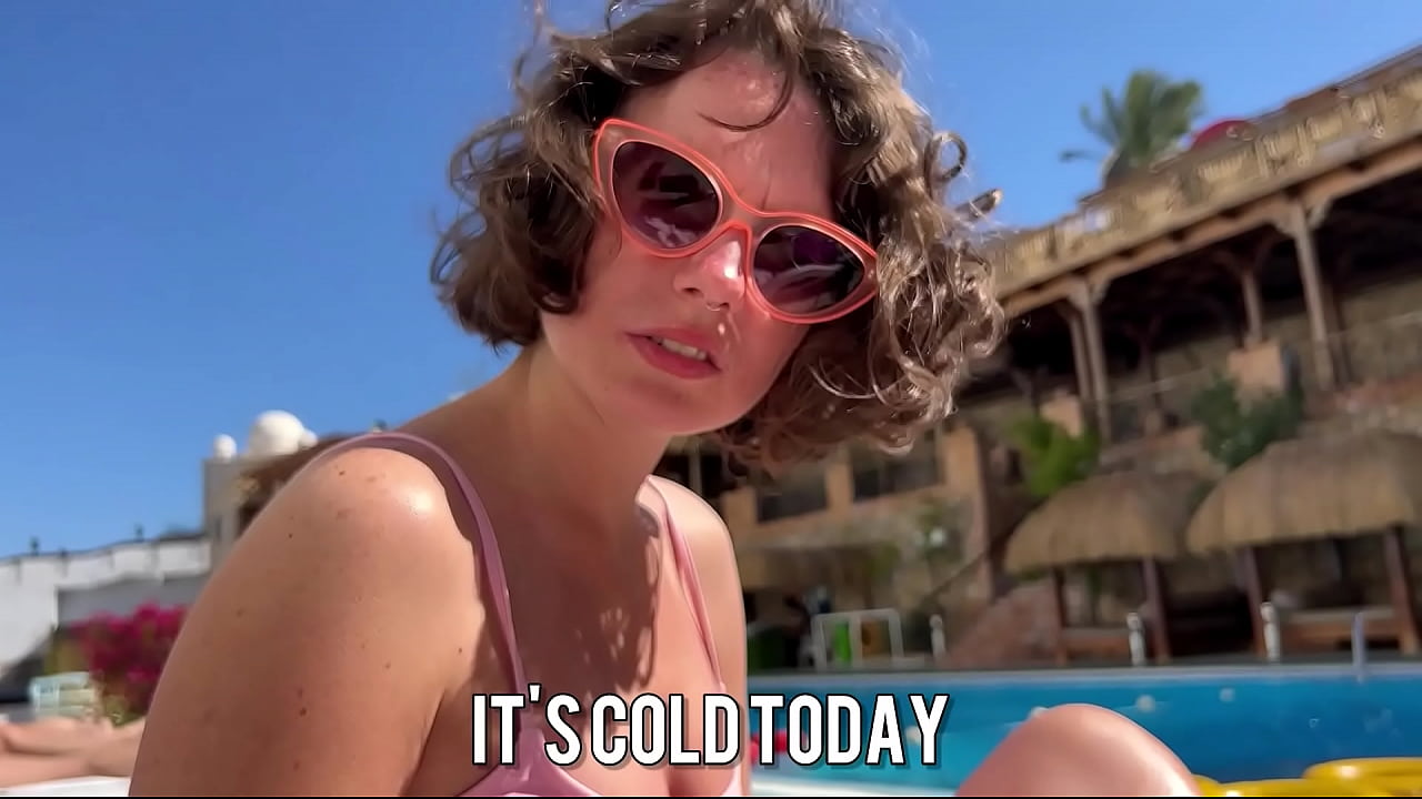 Pickup of a girl by the pool and hard sex in a hotel room with creampie