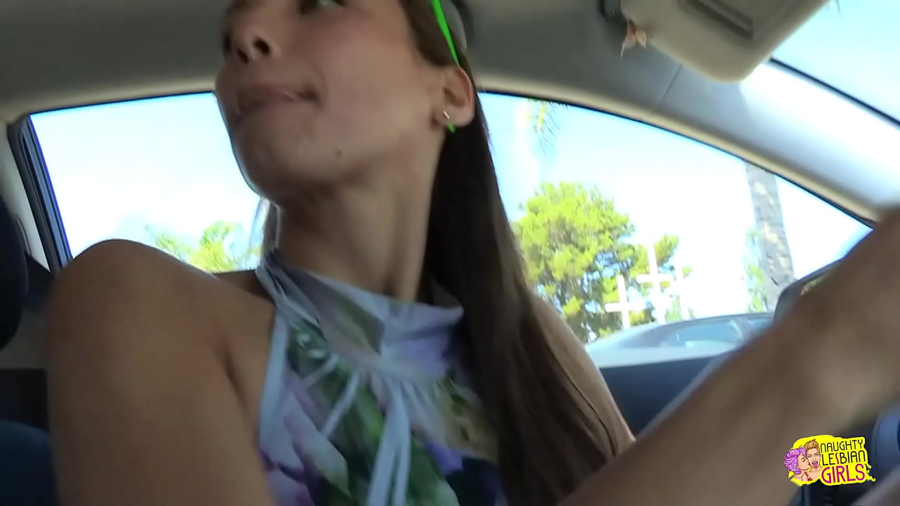 The occurrence of lesbian magic transpired when her acquaintance entered the vehicle belonging to the brunette female