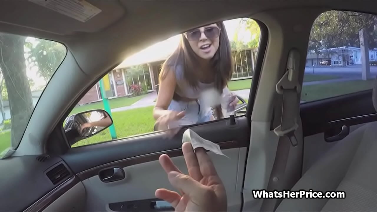 Fucking a hot brunette for a free ride