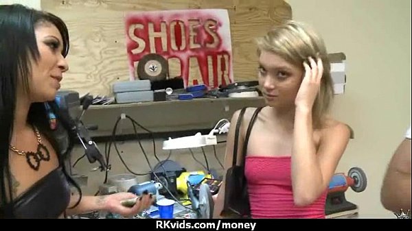 Tight teen fucks a man in front of the camera for cash 15