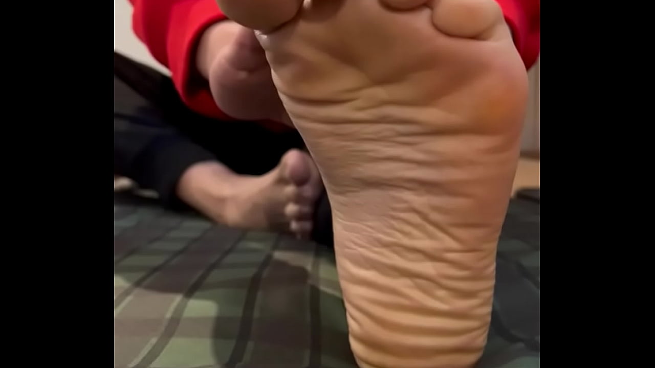 Sexy guy feet during yoga