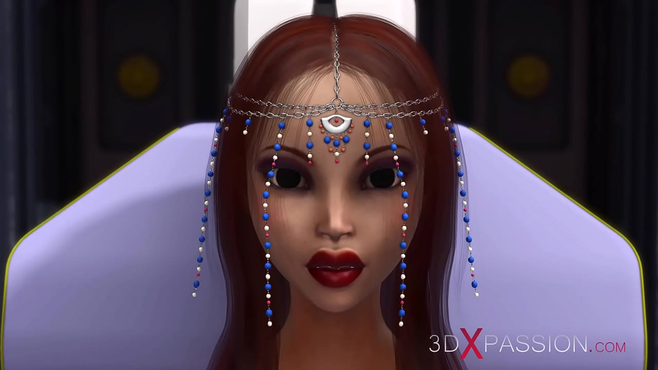 Hot sex in the space station! Sci-fi hot shemale plays with a sexy girl