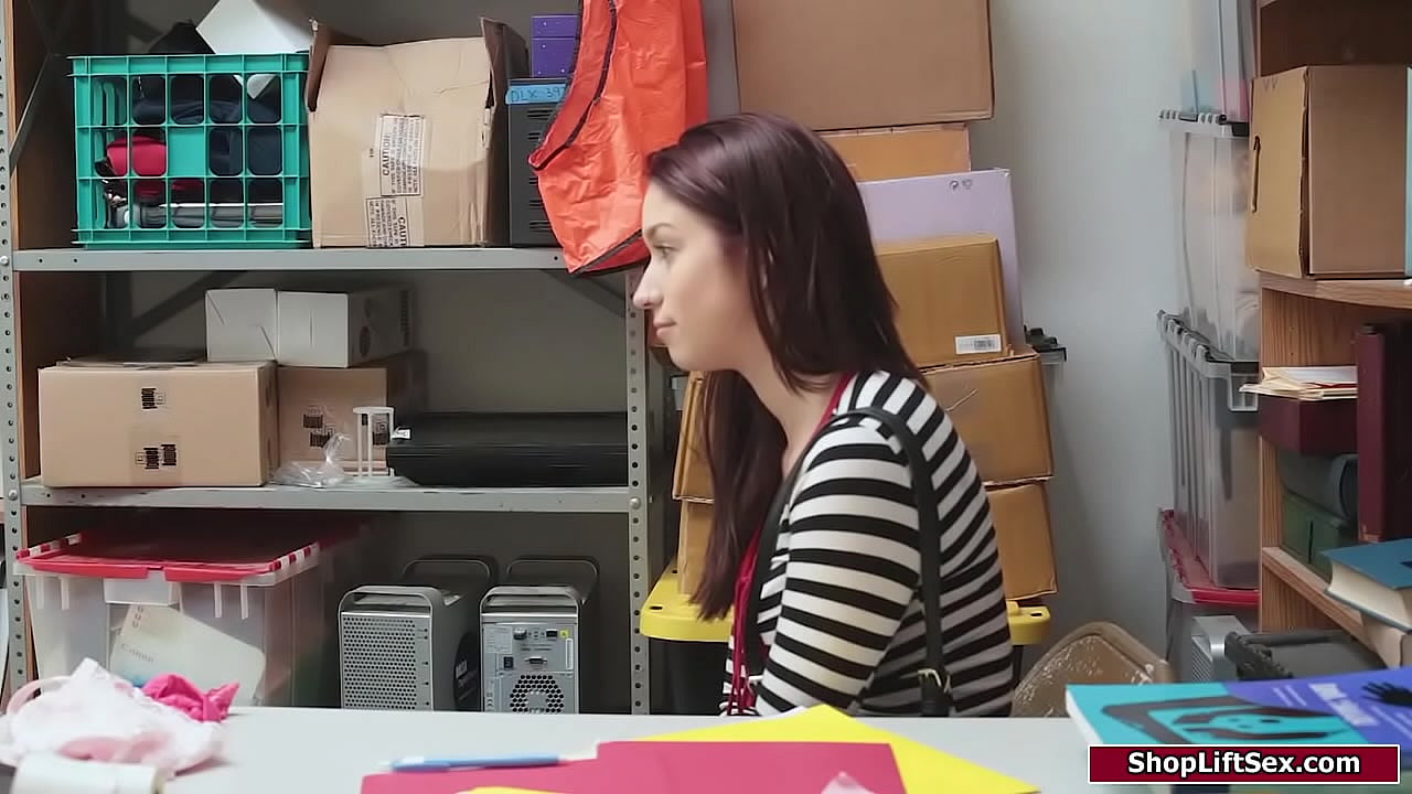 Small tits redhead shoplifts and gets caught.An officer stripsearches her and dominates the tattooed babe to give him a bj.Shes facefucked and banged