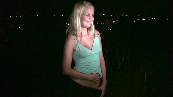 Cute young blonde teen girl PUBLIC sex orgy