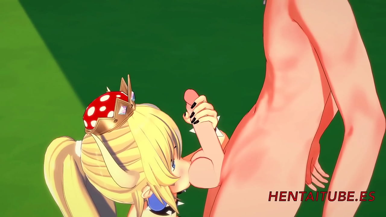 Hentai Bowsette handjob & Blowjob