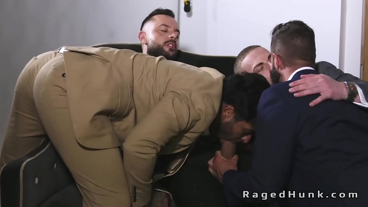 Real estate agency boss Sir Peter called together his three realtors Dani Robles and Babylon Prince and Zac Johnson and anal fucked them in foursome