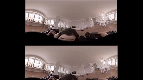 busty VR girl give blowjob