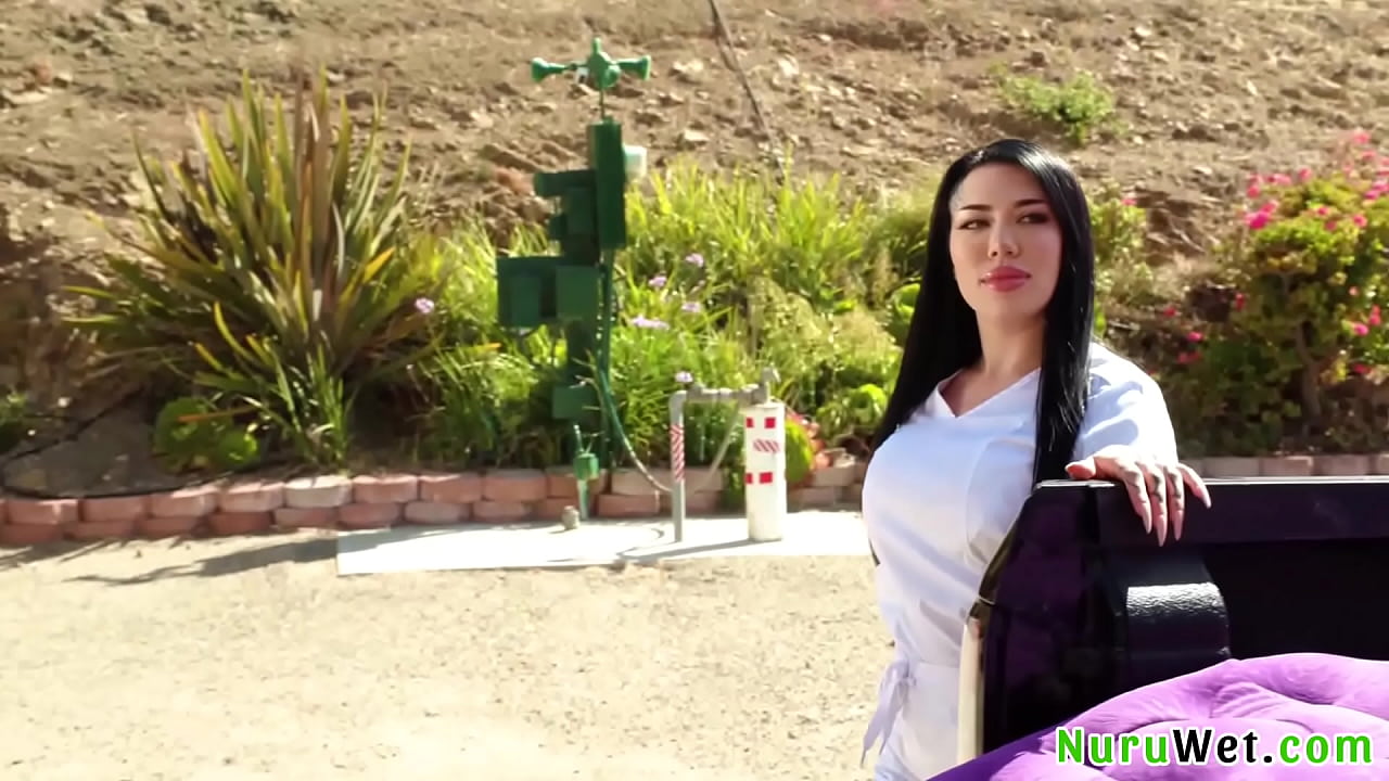 Truck nuru massage and deep big booty asian getting fucked after wet slippery sex massage