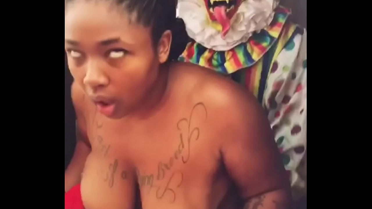 Clown fucks ebony bbw in her new house