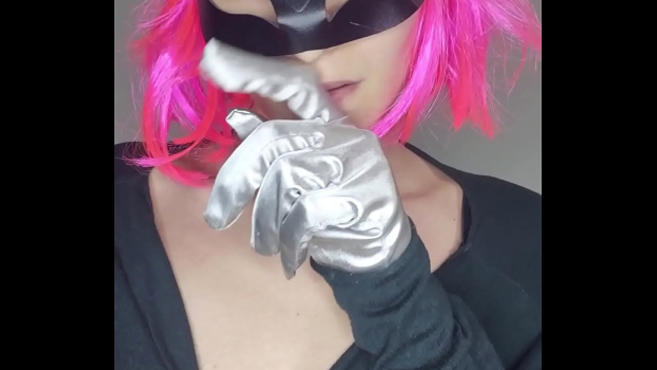 Hear my moans as I masturbate with my kitty mask and tits