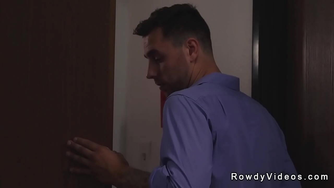 Employee Carter Woods goes down on knees and sucks cock to gay CEO Masyn Thorne then takes him in tight ass from behind over desk and on the couch