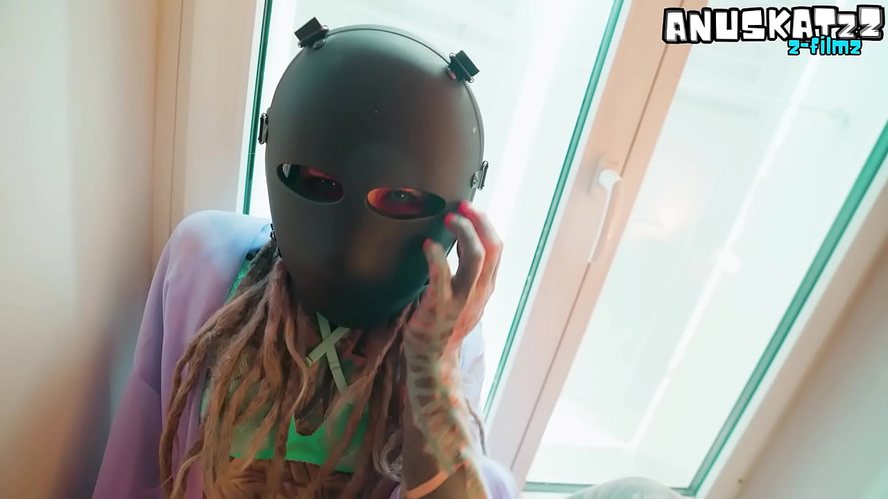 Tattooed masked hottie gets railed in the ass, cum dripping from her messy pussy