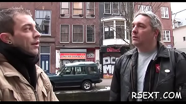 Cutie sucks and jerks off pecker