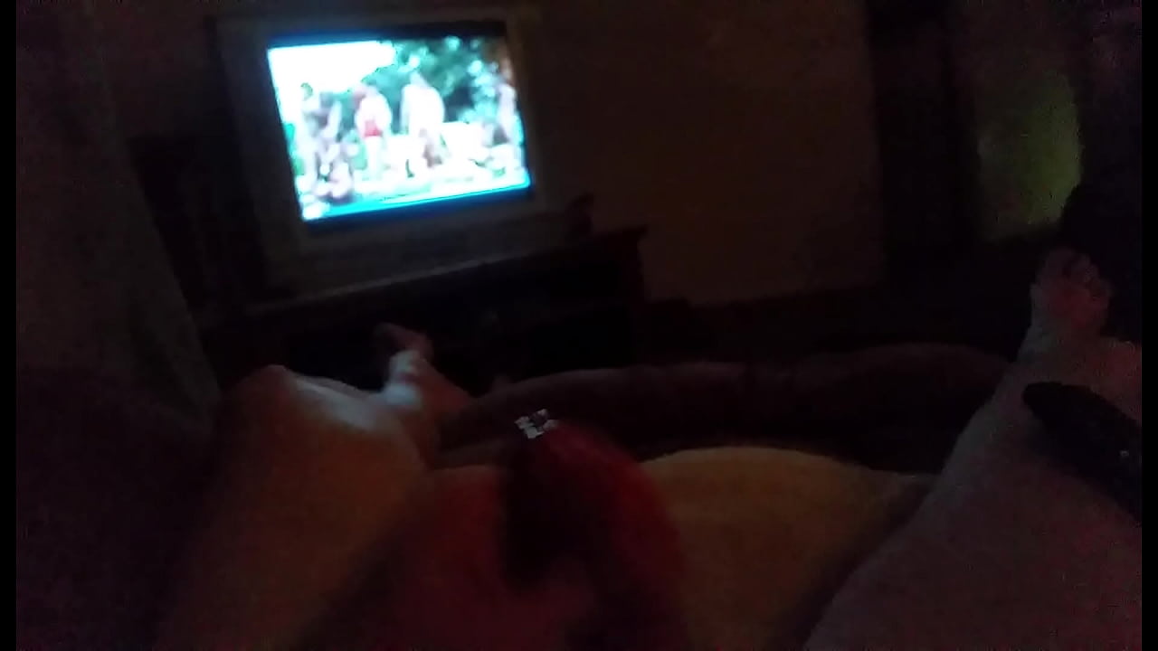 Me jerking and cumming watching bisex porn