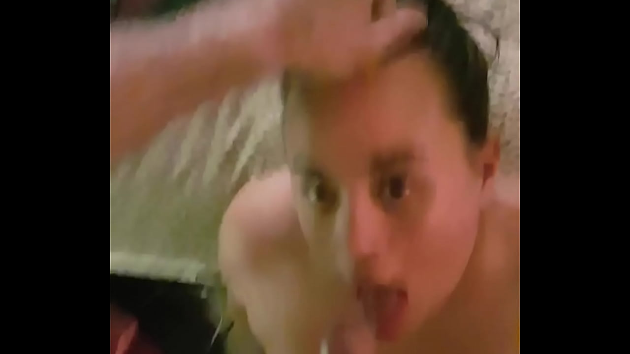 Dirty Cumslut on her knees Sucks Balls and gets facializec