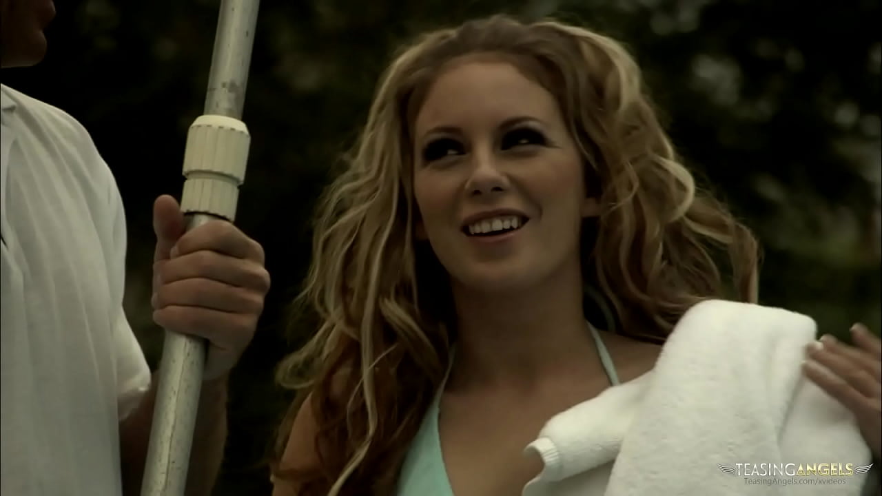 The blindfold comes off as this lucky guy stuffs little blondes throat with his dick