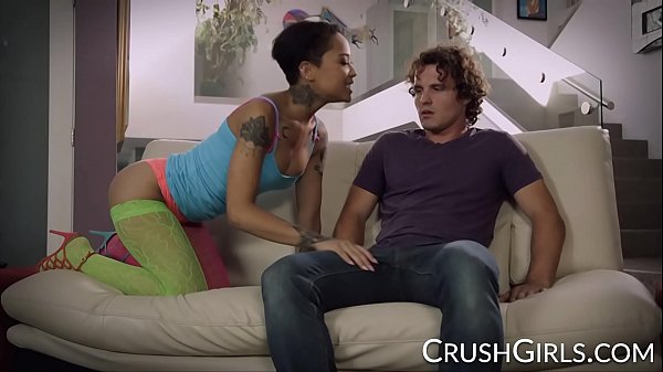 Petite multiracial babe uses her stepbrother for sex