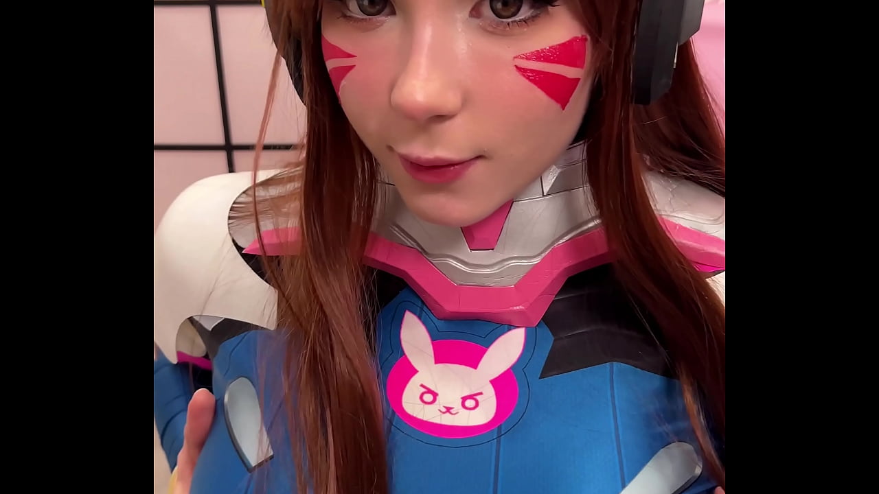 Incredible Busty Beauty in Cosplay D.Va from Overwatch and Deepthroat Cock till Cum on Face