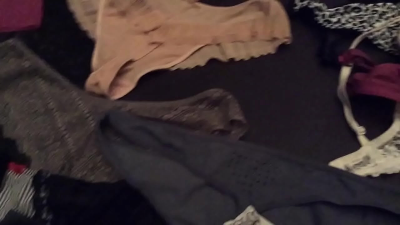 Filming my stepmoms naughty collection of thongs/underwear