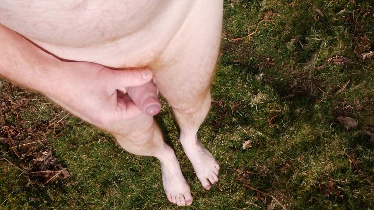Naked Outdoors Walk with Cumshot