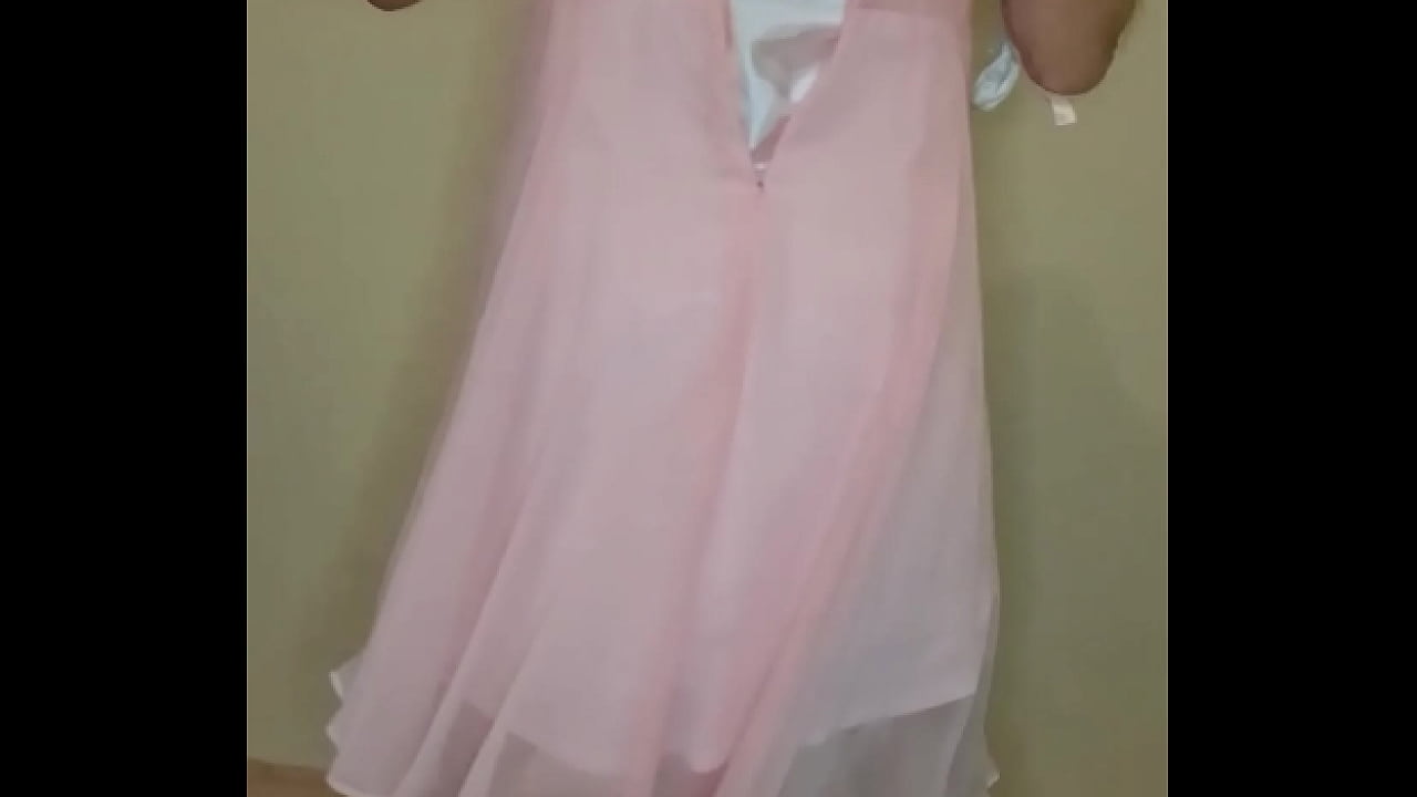 Man dressed in white wedding lingerie and jerks a hot load of cum.