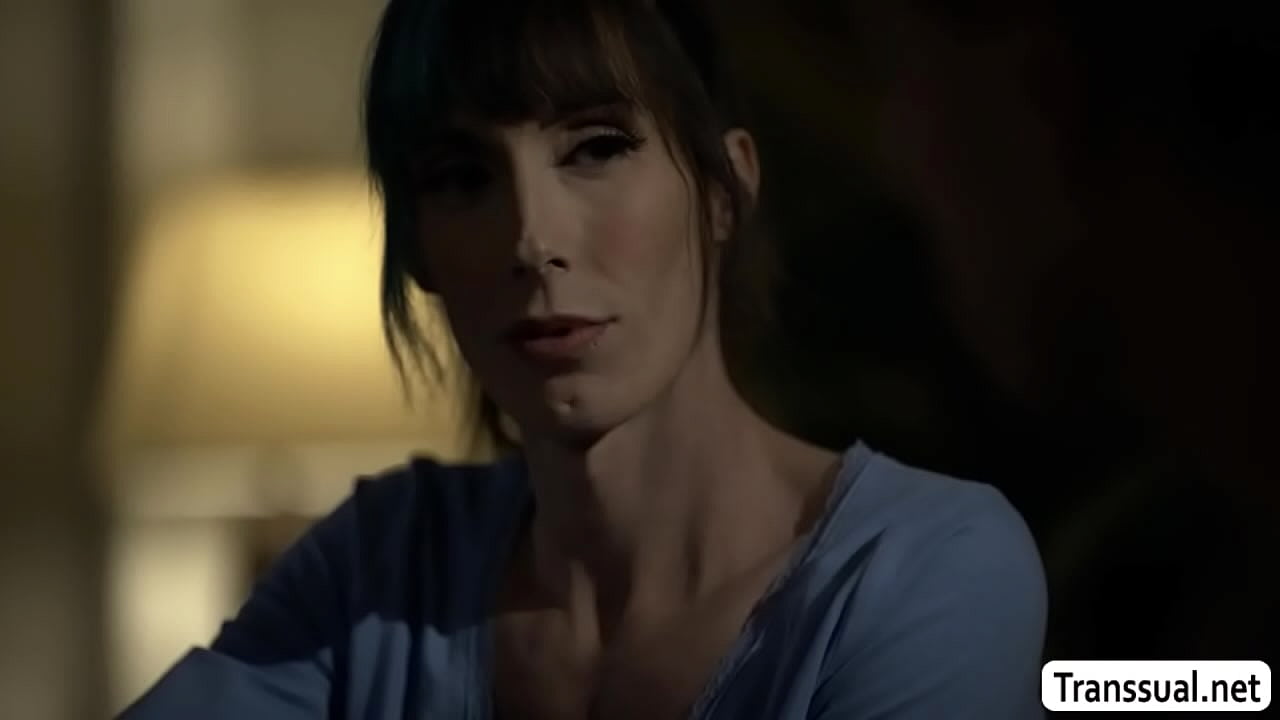 MILF shemale stepmom is kissing her handsome stepson on her bed.After that,she throats his hard big cock passionately and in return,she lets her stepson bareback fuck her tight wet ass so deep and fucking hard.